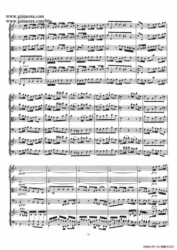 d小调第一号古钢琴协奏曲 BWV 1052（总谱）