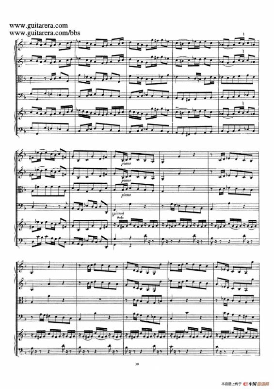 d小调第一号古钢琴协奏曲 BWV 1052（总谱）