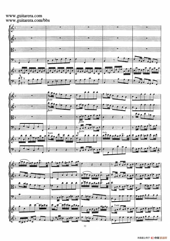 d小调第一号古钢琴协奏曲 BWV 1052（总谱）