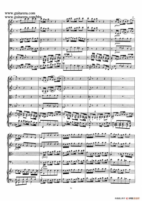 d小调第一号古钢琴协奏曲 BWV 1052（总谱）