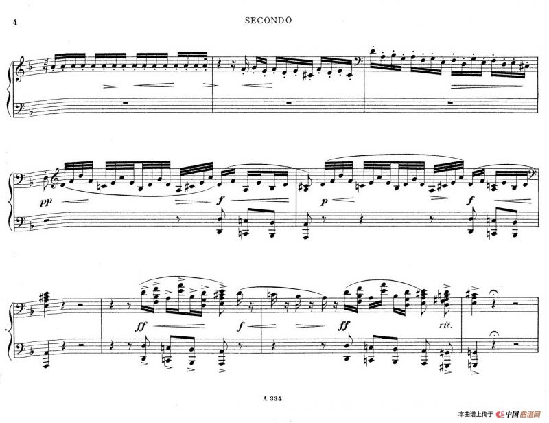 d小调托卡塔与赋格（BWV 565·雷格改编钢琴四手联弹版）