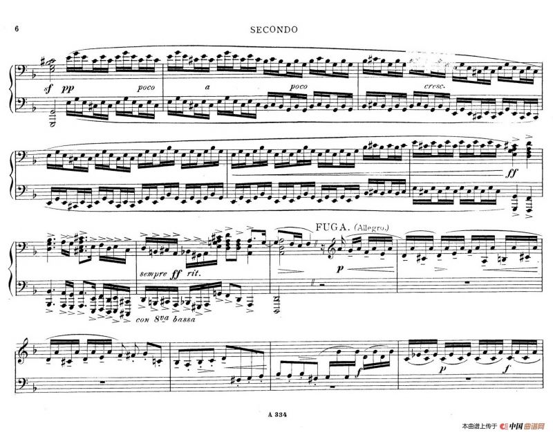 d小调托卡塔与赋格（BWV 565·雷格改编钢琴四手联弹版）