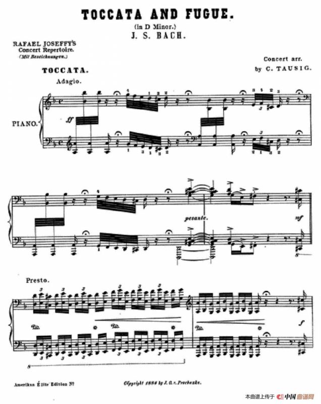 d小调托卡塔与赋格（BWV 565·陶西格改编钢琴独奏版）