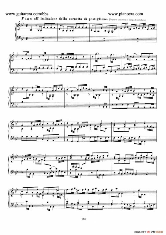 Capriccio in B-flat Major BWV 992（降B大调随想曲）
