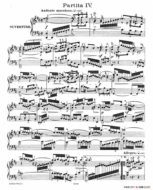 Six Partitas BWV 825-830（6首帕蒂塔·4）