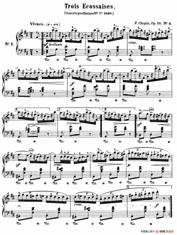Trois Ecossaises Op.72-3 （3首埃科塞斯舞曲）