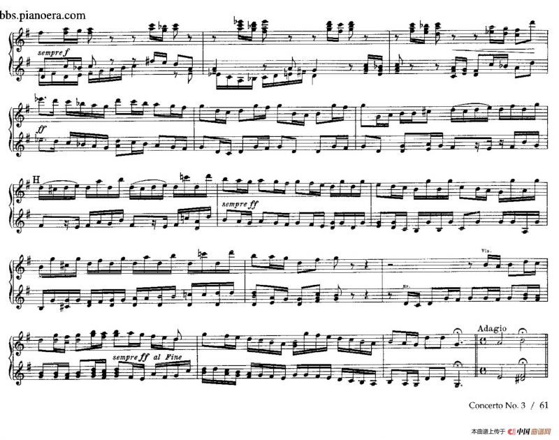 Brandenburg Concerto No.3 in G Major BWV.1048（G大调第三勃兰登堡协奏曲·四手联弹版）