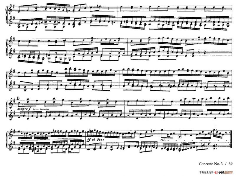 Brandenburg Concerto No.3 in G Major BWV.1048（G大调第三勃兰登堡协奏曲·四手联弹版）