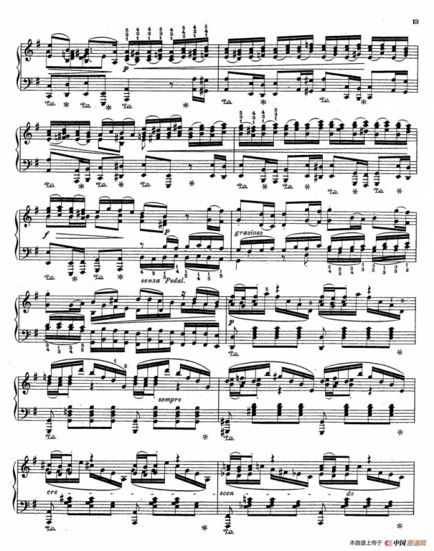 Brandenburg Concerto No.3 in G Major BWV.1048（G大调第三勃兰登堡协奏曲·钢琴独奏版）