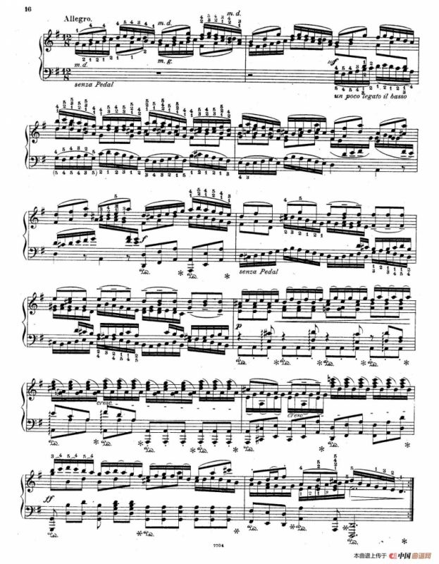 Brandenburg Concerto No.3 in G Major BWV.1048（G大调第三勃兰登堡协奏曲·钢琴独奏版）