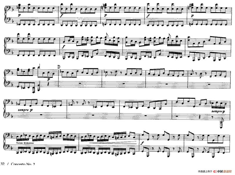 Brandenburg Concerto No.2 in F Major BWV.1047（F大调第二勃兰登堡协奏曲·四手联弹版）