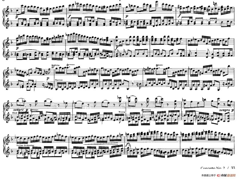 Brandenburg Concerto No.2 in F Major BWV.1047（F大调第二勃兰登堡协奏曲·四手联弹版）