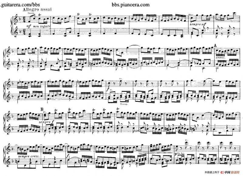 Brandenburg Concerto No.2 in F Major BWV.1047（F大调第二勃兰登堡协奏曲·四手联弹版）