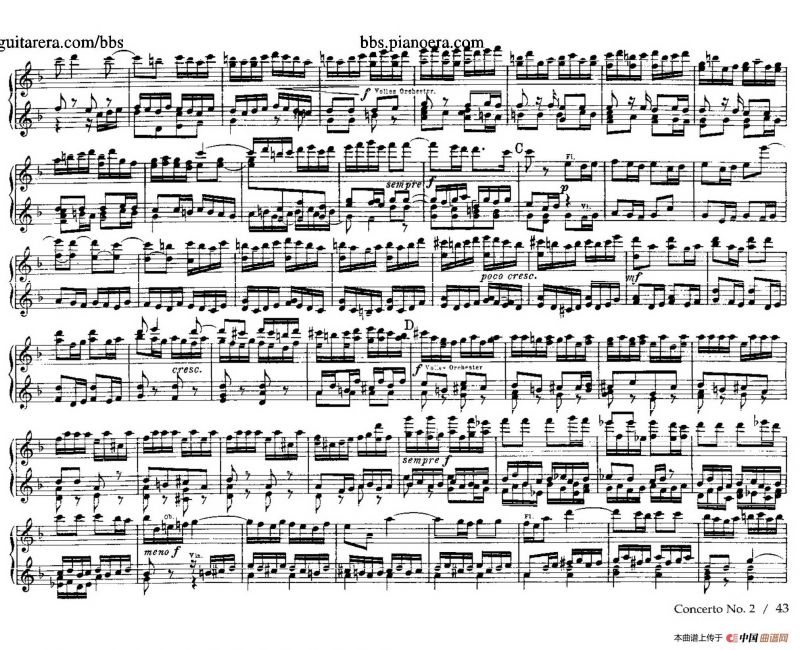 Brandenburg Concerto No.2 in F Major BWV.1047（F大调第二勃兰登堡协奏曲·四手联弹版）