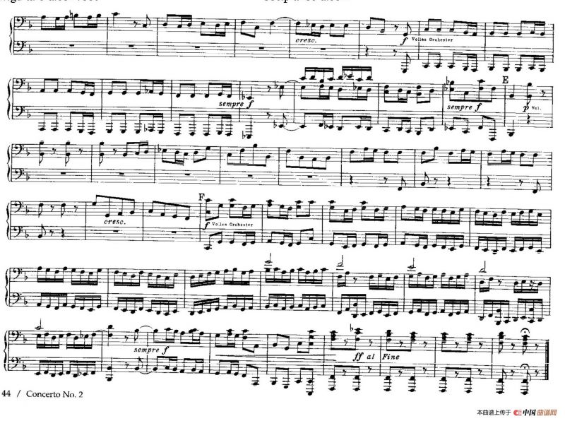Brandenburg Concerto No.2 in F Major BWV.1047（F大调第二勃兰登堡协奏曲·四手联弹版）