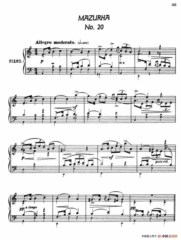 24 Characteristic Pieces Op.36（24首性格小品·20）