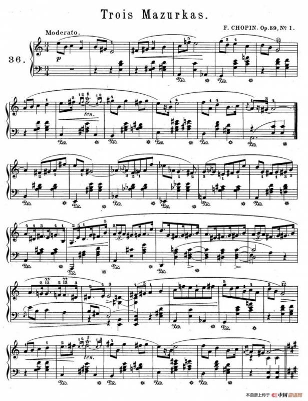 Trois Mazurkas Op.59 （3首玛祖卡舞曲·1）