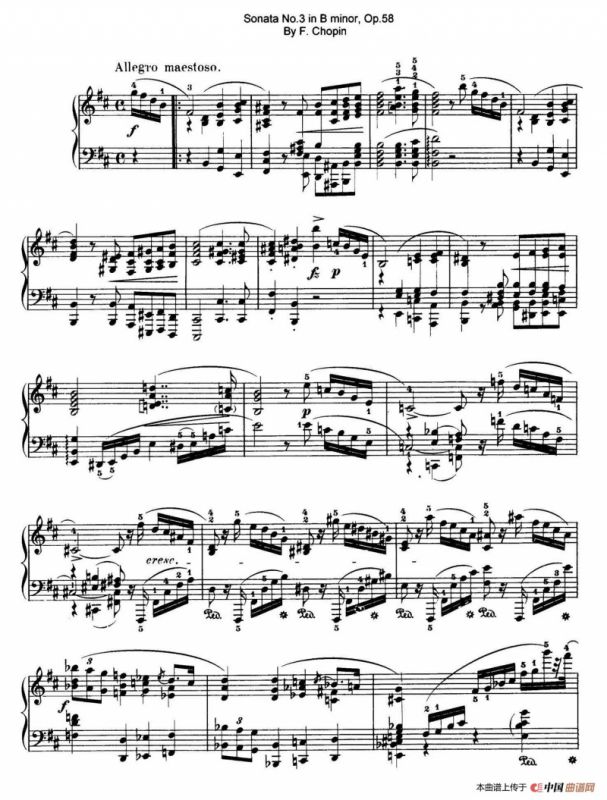Piano Sonata No.3 in b Minor Op.58（b小调第三钢琴奏鸣曲·第一乐章）