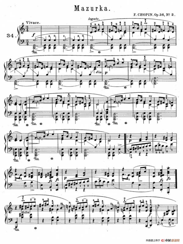 Trois Mazurkas Op.56（3首玛祖卡舞曲·2）