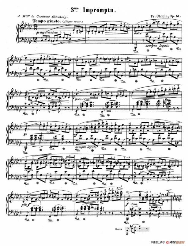 Impromptu No.3 in G-flat Major Op.51（降G大调第三即兴曲）