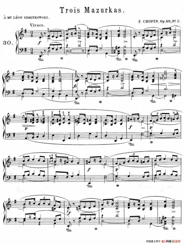 Trois Mazurkas Op.50（3首玛祖卡舞曲·1）