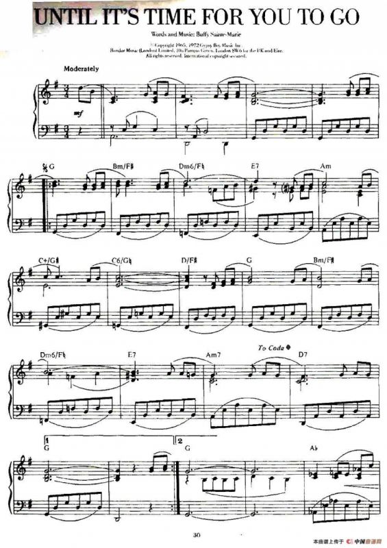 100首欧美流行歌曲钢琴独奏：TIL ITS TIME FOR YOU TO GO