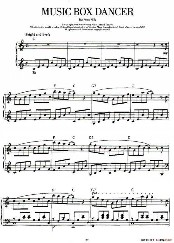 100首欧美流行歌曲钢琴独奏：MUSIC BOX DANCHR