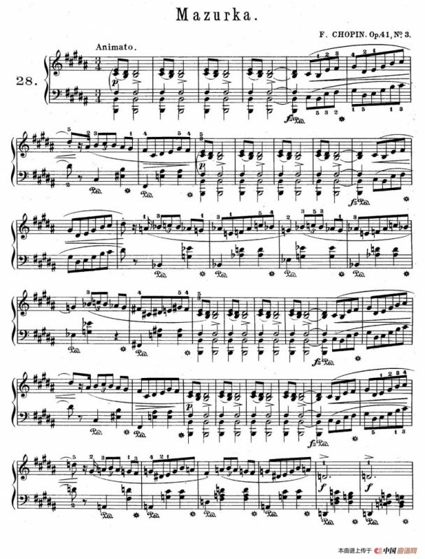 Quatre Mazurkas Op.41（4首玛祖卡·3）