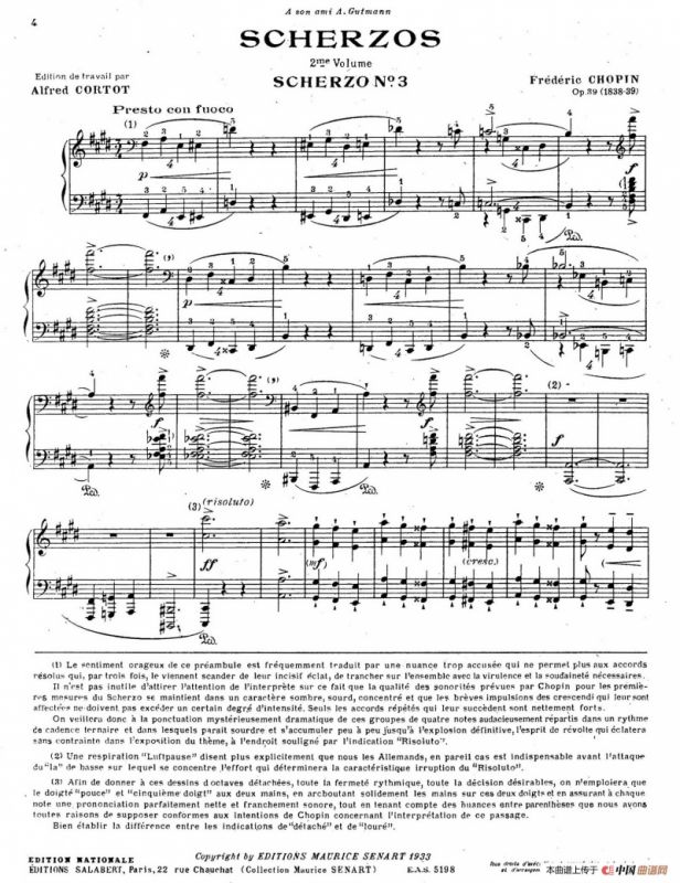 Scherzo no.3 in c-Sharp Minor Op.39（升c小调第三谐谑曲）