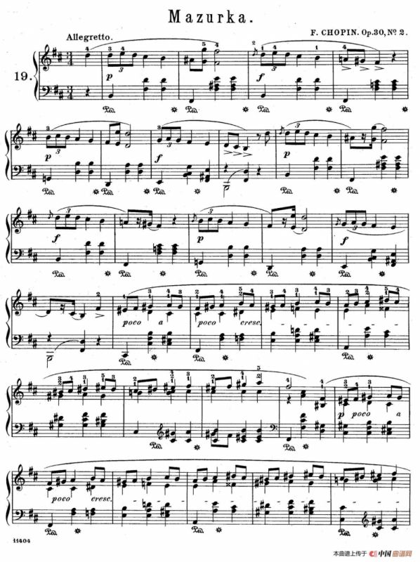 Quatre Mazurkas Op.30（4首玛祖卡舞曲·2）