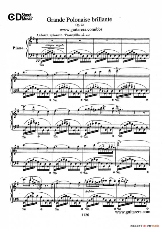 Grande Polonaise Brilliante Preceded by an Andante Spianato Op.22 （平静的行板与华丽的波兰舞曲·钢琴独奏版）
