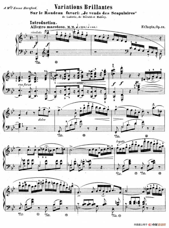 Variations on Je Vends Des Scapulaires Op.12（降B大调华丽变奏曲）