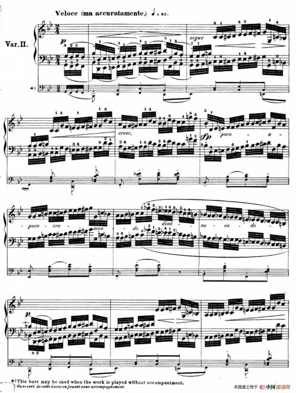 降B大调莫扎特主题变奏曲 Op.2（为钢琴与乐队而作）