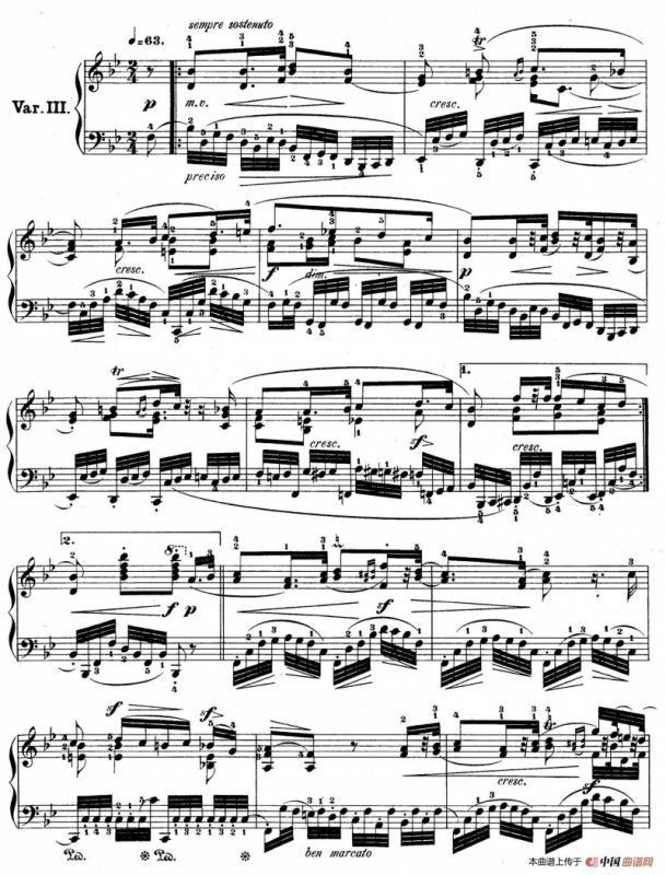 降B大调莫扎特主题变奏曲 Op.2（为钢琴与乐队而作）