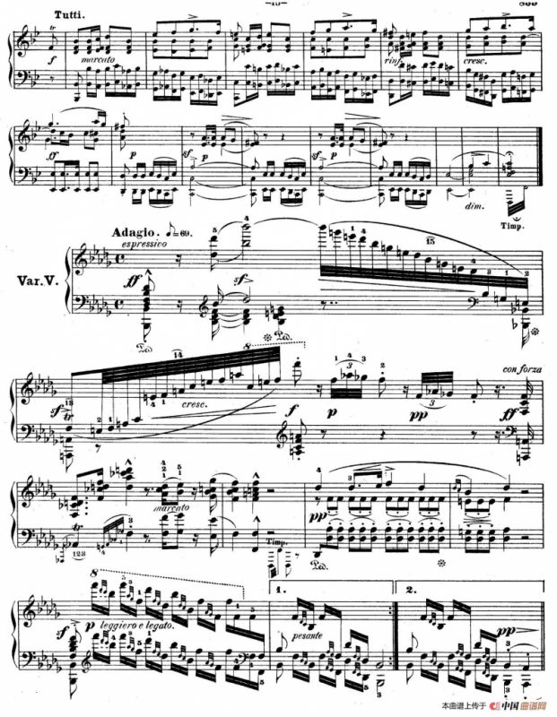 降B大调莫扎特主题变奏曲 Op.2（为钢琴与乐队而作）