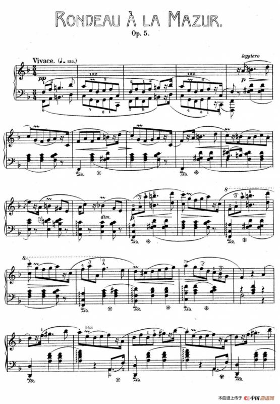 Rondo A La Mazurka Op.5（F大调玛祖卡舞曲型回旋曲）