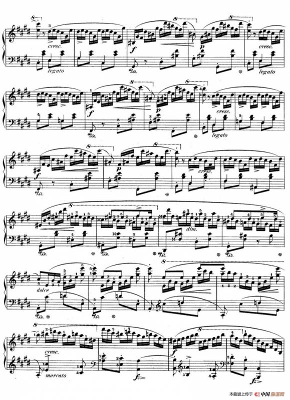 e小调第一钢琴协奏曲 Op.11（（钢琴独奏版·第三乐章）