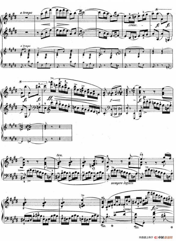 e小调第一钢琴协奏曲 Op.11（（钢琴独奏版·第三乐章）