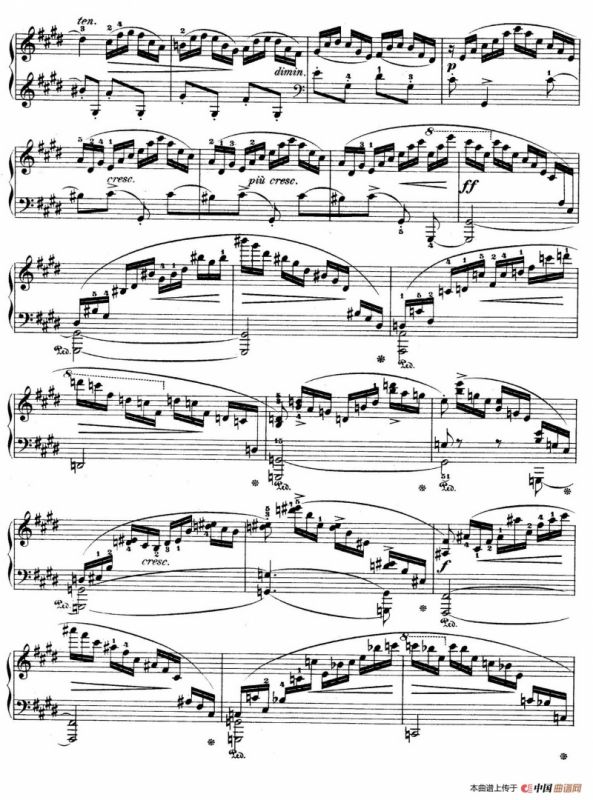 e小调第一钢琴协奏曲 Op.11（（钢琴独奏版·第三乐章）