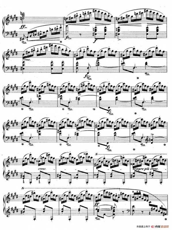 e小调第一钢琴协奏曲 Op.11（（钢琴独奏版·第三乐章）