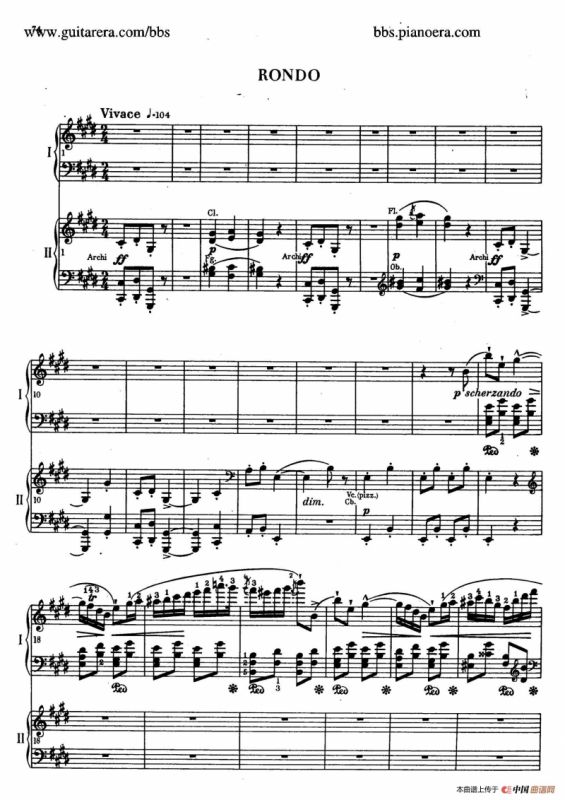 e小调第一钢琴协奏曲 Op.11（双钢琴版·第三乐章）