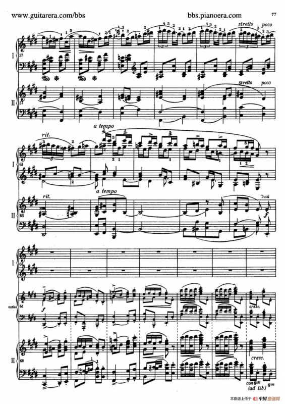 e小调第一钢琴协奏曲 Op.11（双钢琴版·第三乐章）