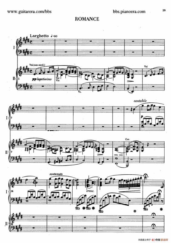 e小调第一钢琴协奏曲 Op.11（双钢琴版·第二乐章）