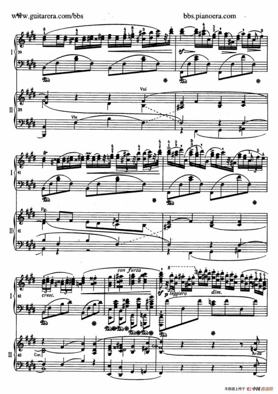 e小调第一钢琴协奏曲 Op.11（双钢琴版·第二乐章）