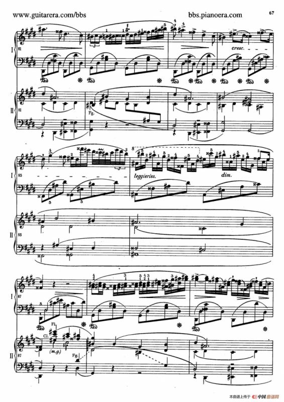 e小调第一钢琴协奏曲 Op.11（双钢琴版·第二乐章）