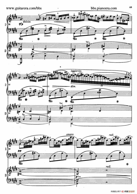 e小调第一钢琴协奏曲 Op.11（双钢琴版·第二乐章）