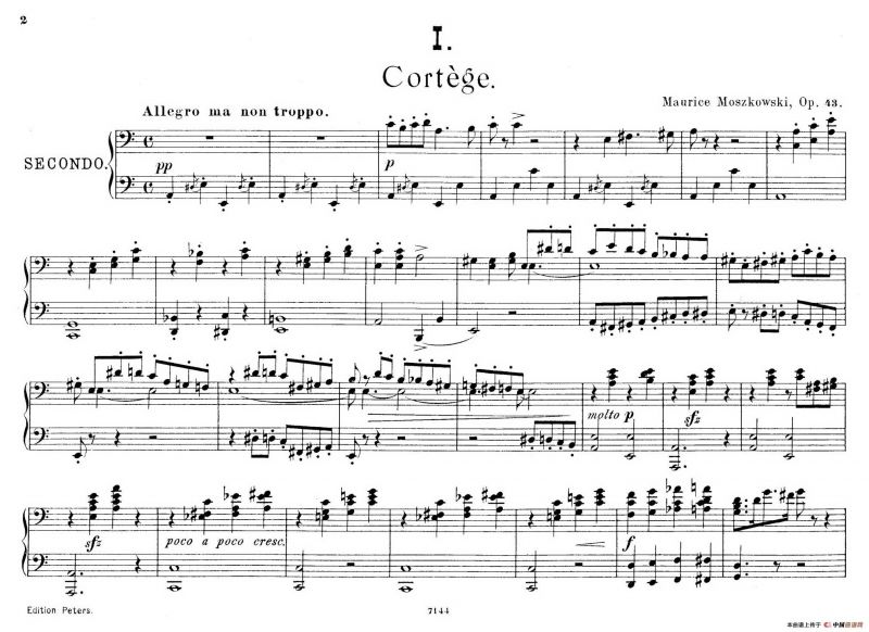 Deux Morceaux Pour Quatre Mains Op.43（2首四手联弹小品·1）