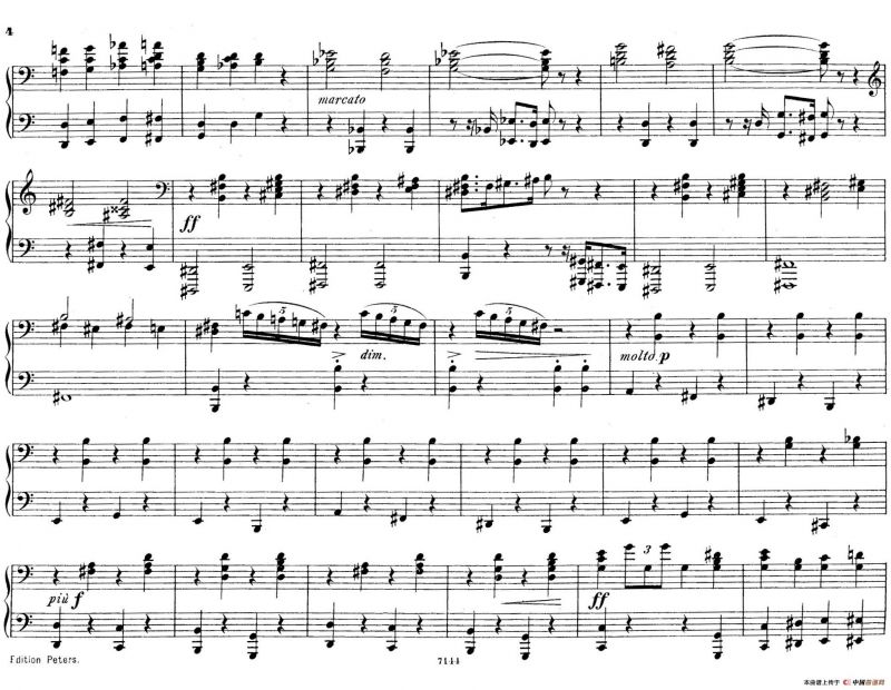 Deux Morceaux Pour Quatre Mains Op.43（2首四手联弹小品·1）