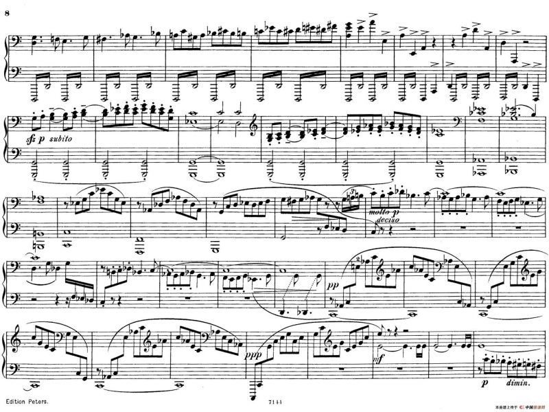 Deux Morceaux Pour Quatre Mains Op.43（2首四手联弹小品·1）