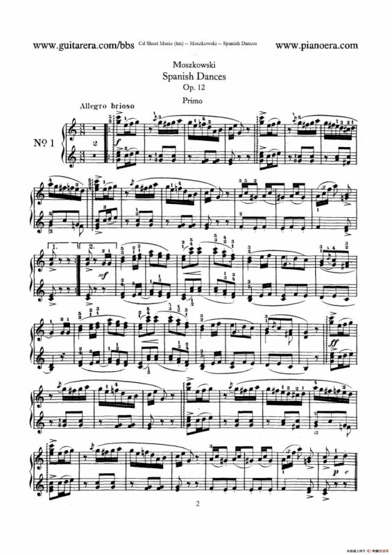Spanish Dances Op.12（西班牙舞曲·四手联弹版）